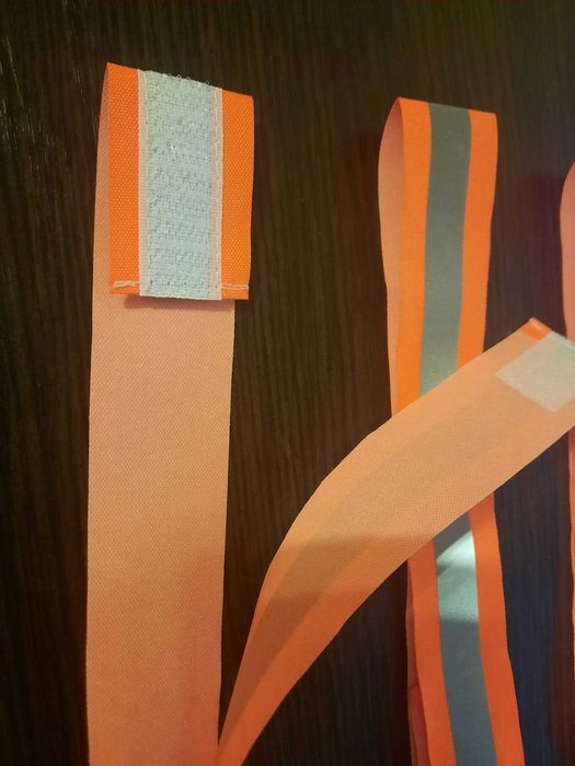 Нарукавники светоотражающие оранжевые на липучке светоотражатели