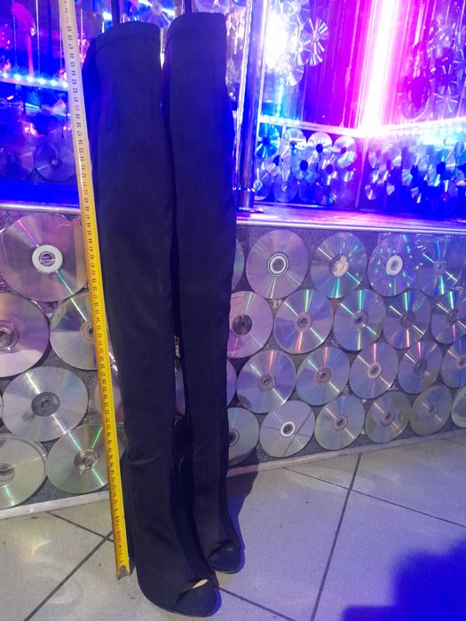 muszkieterki za kolano wesela disco nowe czarne elastyczne dopasowują