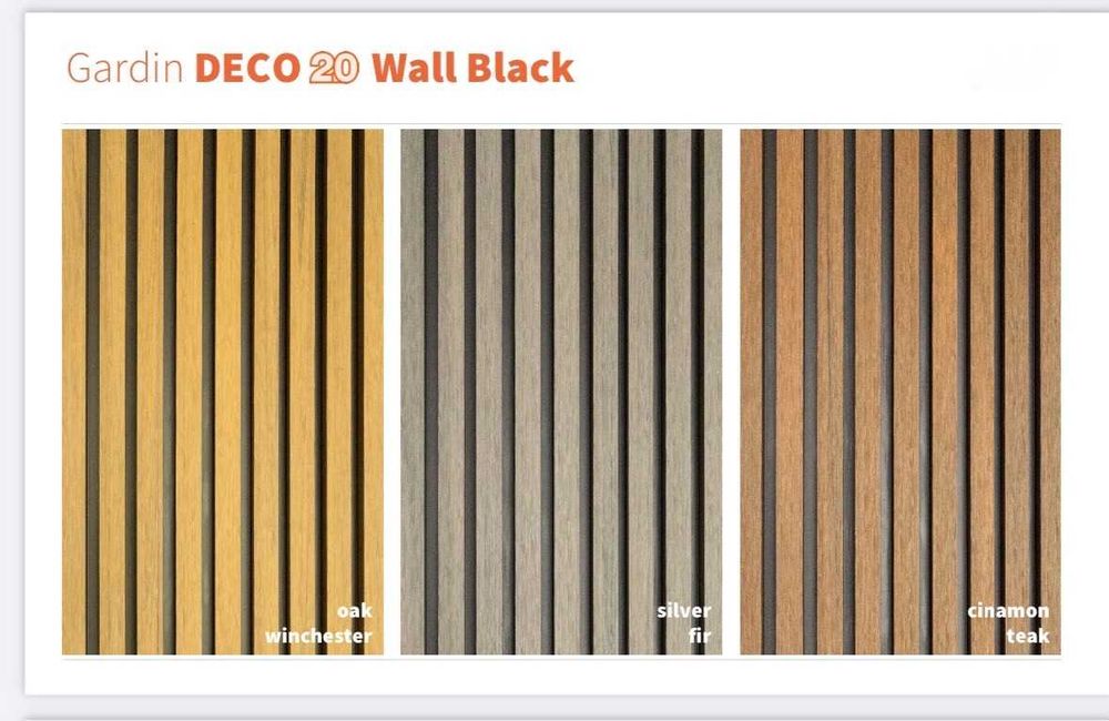 Deska kompozytowa elewacyjna Gardin Deco Black Wall Teak/Oak/Silver 30x160x2950