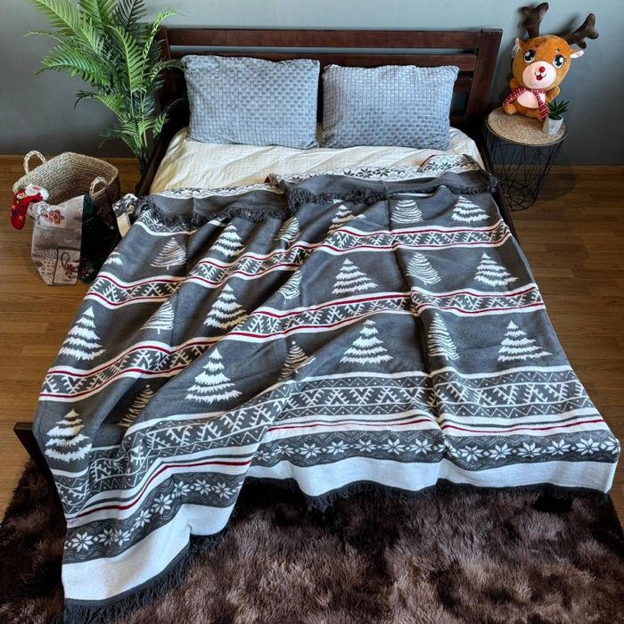 ШикарнийНоворічний плед двухсторонній теплий та мякий Туреччина