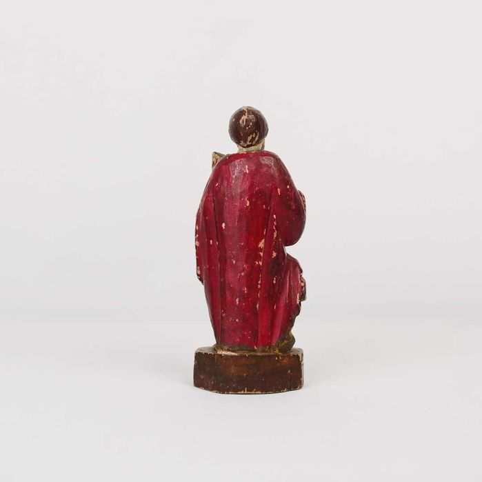 Estatueta em madeira de buxo representando São Paulo