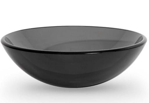 Szklana umywalka nablatowa okrągła 42 cm - grafitowa, szkło 12 mm