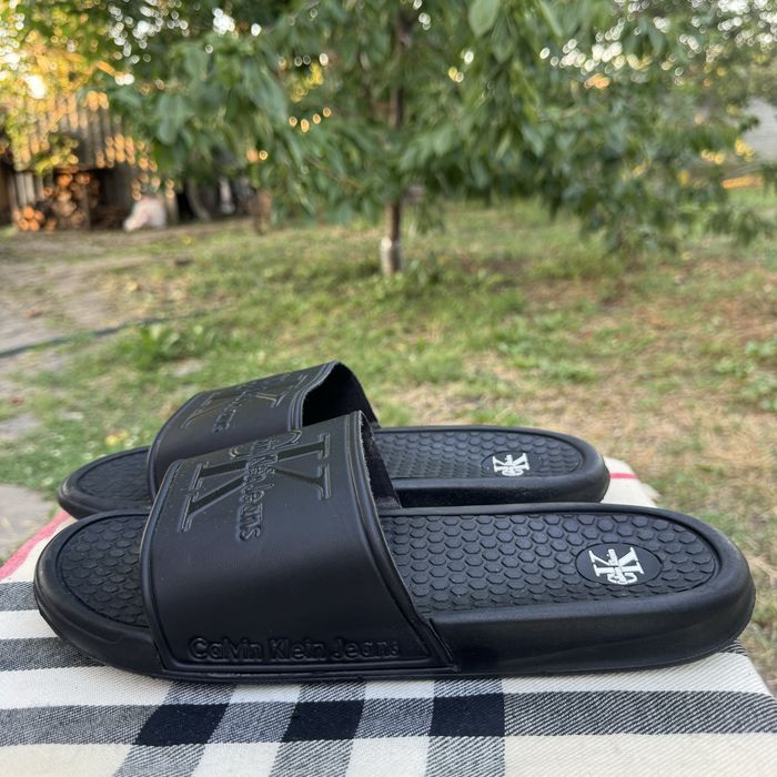 Тапочки, шлепанцы Calvin Klein Black, 44-45 размер, Тапки Сланцы Шльопанці