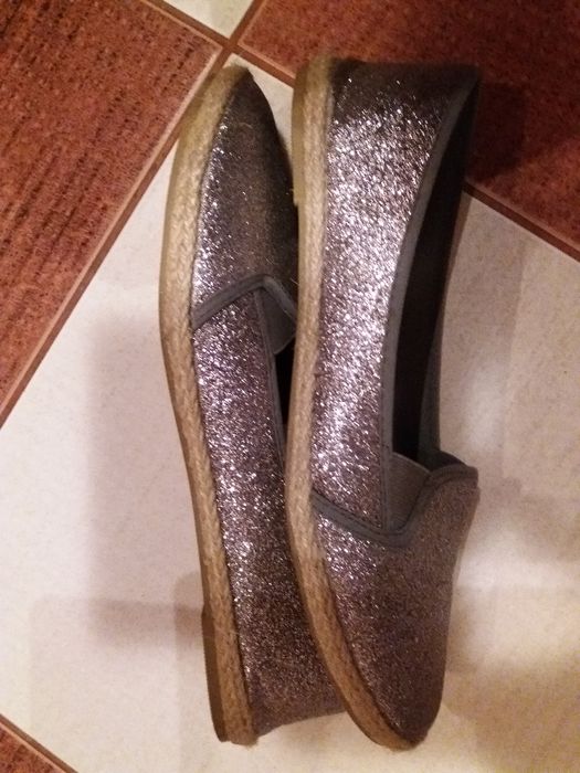 srebrne espadryle baleriny primark rozm 39