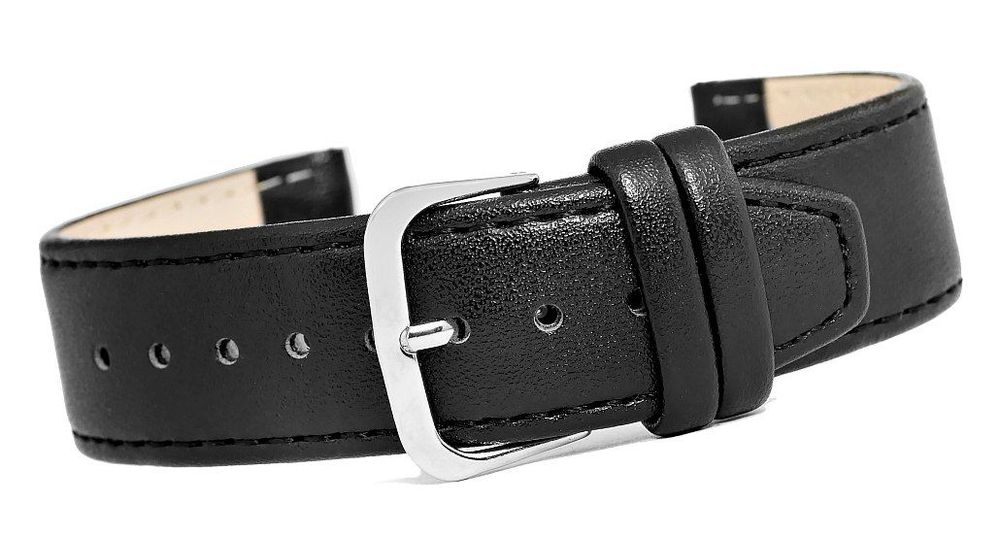 pasek do zegarka classic - skóra 22 mm 4999-22xxl-1s czarny