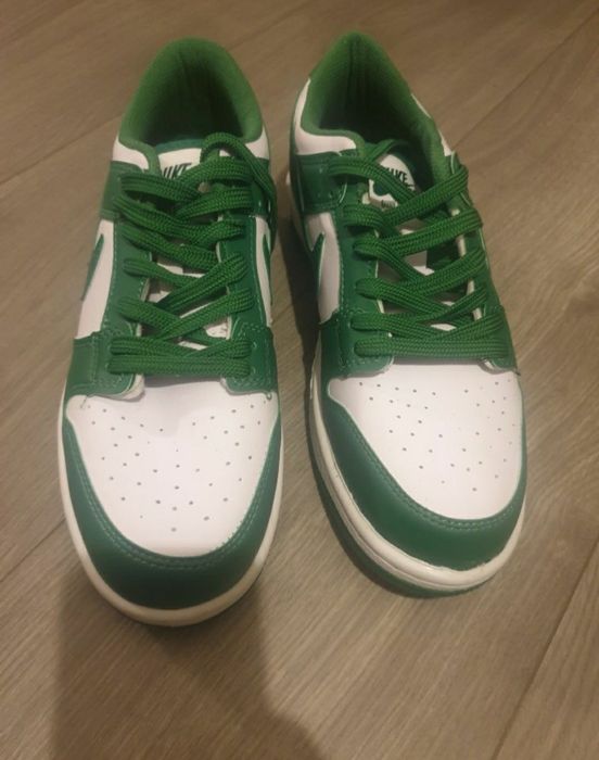 Buty wiązane sportowe NIKE Dunk zielone białe