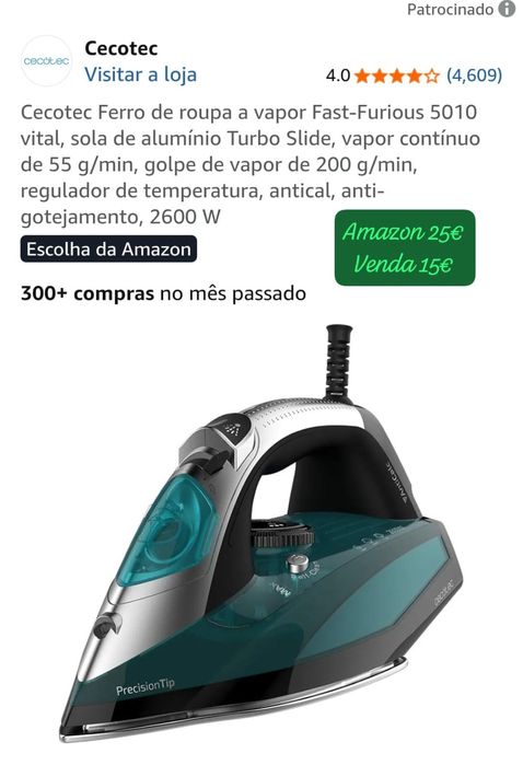 Aspirador e ferro eletrico