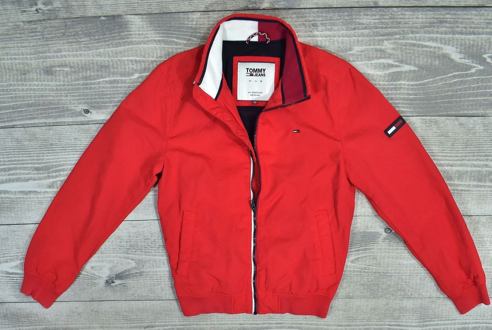 Tommy Hilfiger Czerwona Kurtka Męska Wiatrówka Bomber Xs