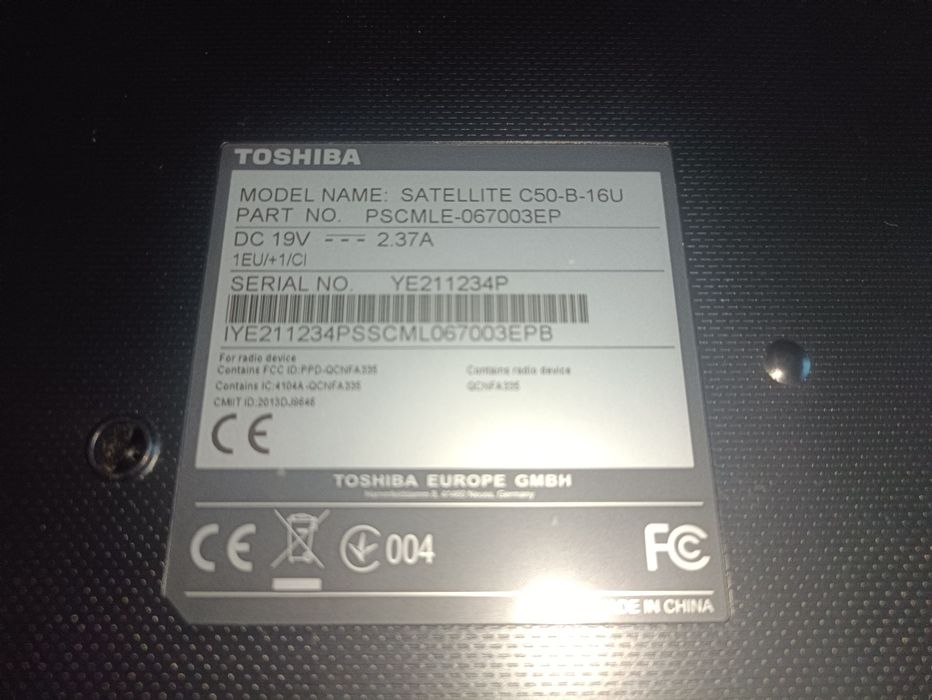 Portátil 15,6" Toshiba satellite C50-B-16U