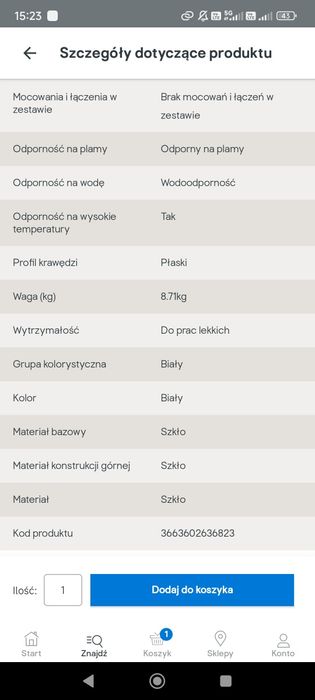 Panel kuchenny szklany goodhome nashi 90cm biały