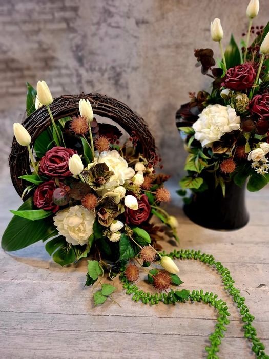 Komplet nagrobny na cmentarz bukiet kompozycja stroik