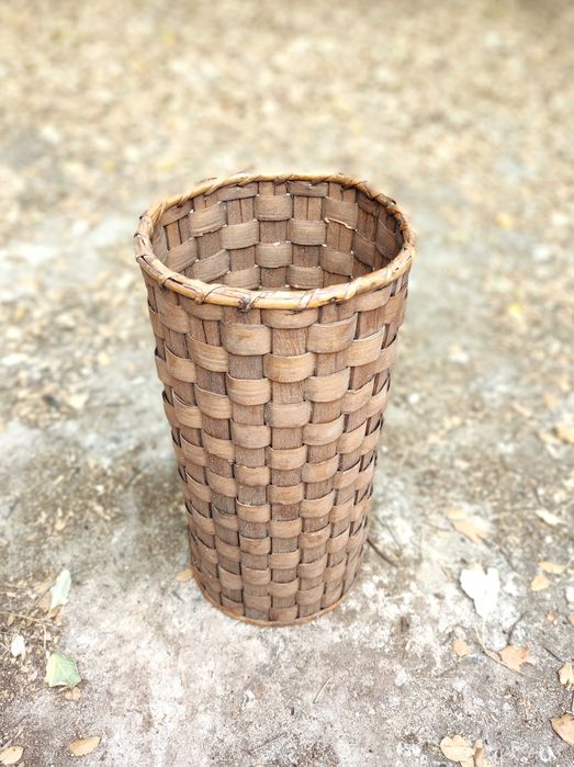 Cesto / candeeiro verga castanho redondo