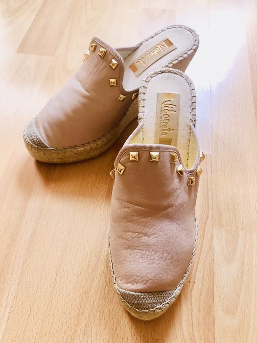 VIDORRETA espadryle , klapki skórzane 38