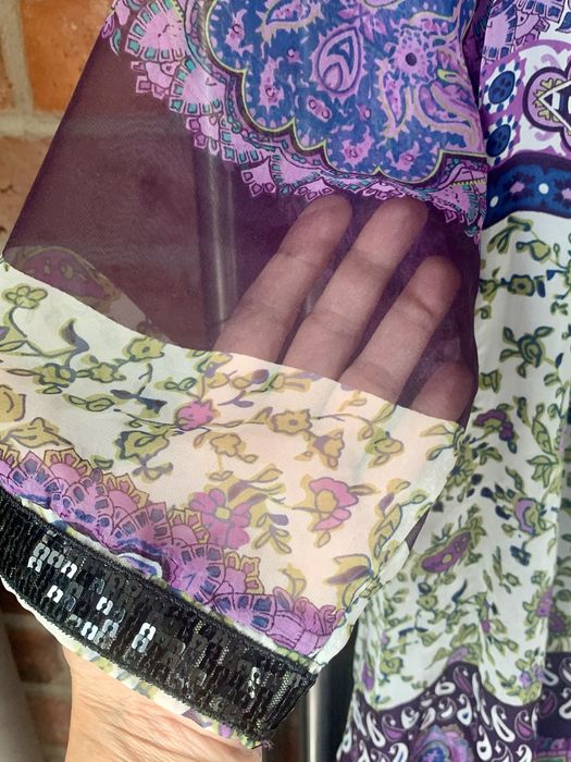 Tunika jedwabna boho chic Excellent S 36 premium silk
