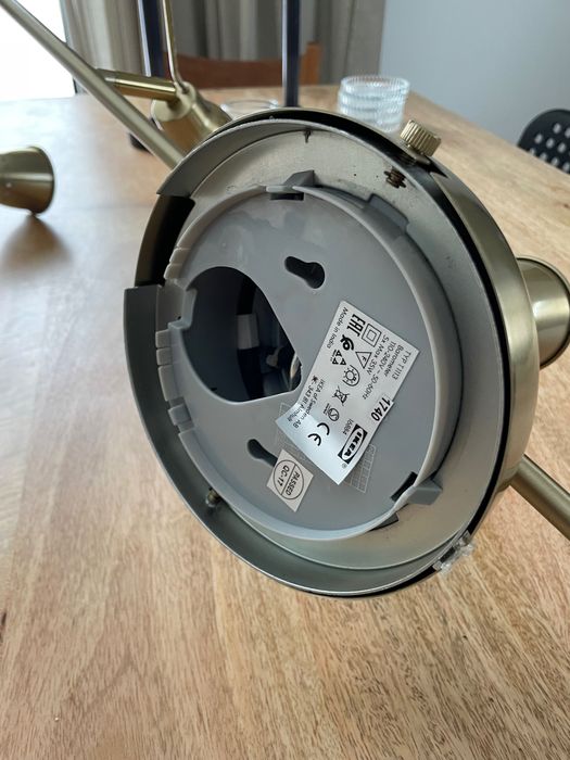 Ikea BAROMETER Lampa sufitowa, 5 reflektorów, kolor mosiądzu