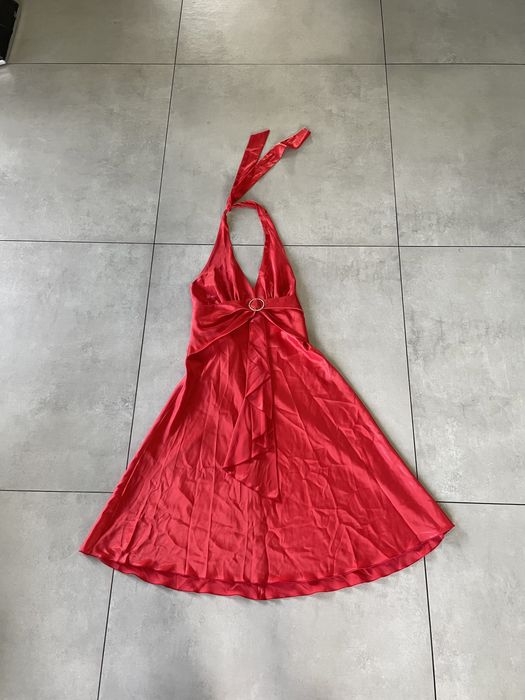 Elegancka wizytowa sukienka czerwona roz. 44