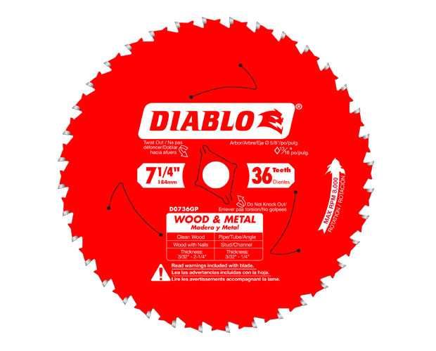 Диск по металу та дереву з цвяхами 184/16 мм на 36T Diablo D0736GP