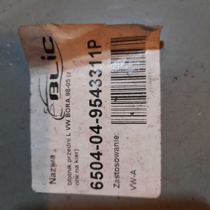 Blotnik vw bora lewy 98 / 05 r