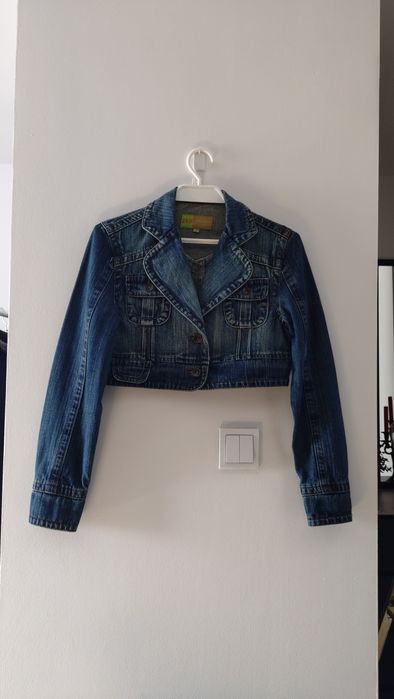 Krótka kurtka jeansowa bolerko katanka blue denim