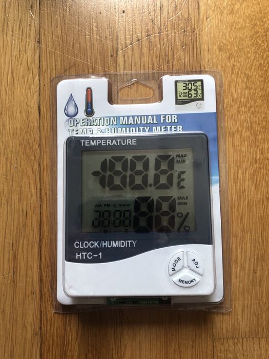 Termometr zegar wewnętrzny