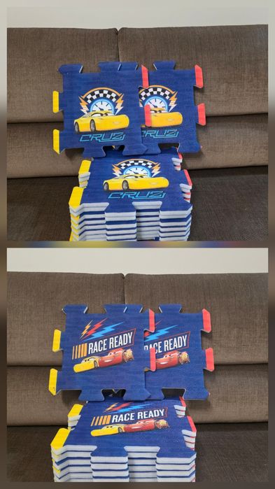 Duże puzzle piankowe 8 kompletów mata Cars Auta Pixar Disney