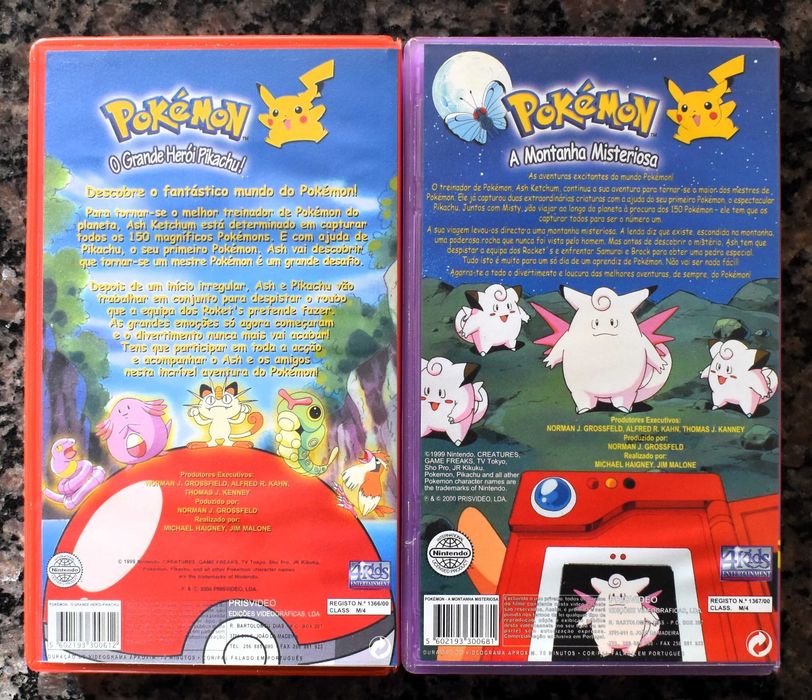 Lote 4 filmes Pokémon em VHS