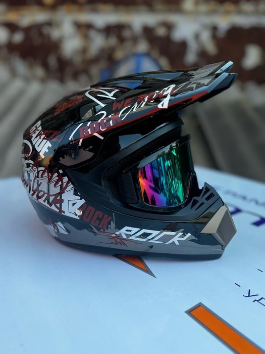 Kask fullface pełny Hulajnoga rower gogle S M L XL Wysyłka Pobranie