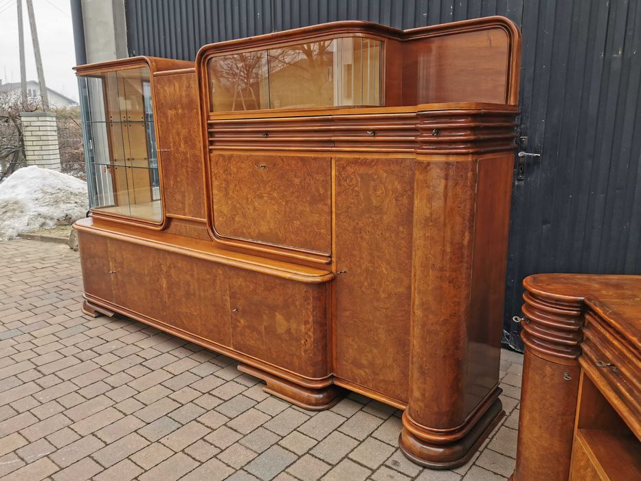 Zestaw ART DECO. Kredens, bufet + sofa, kanapa - lata 30 XXw., RETRO