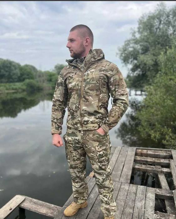 Мультикам Туристичний костюм Softshell чоловічий тактичний камуфляжний