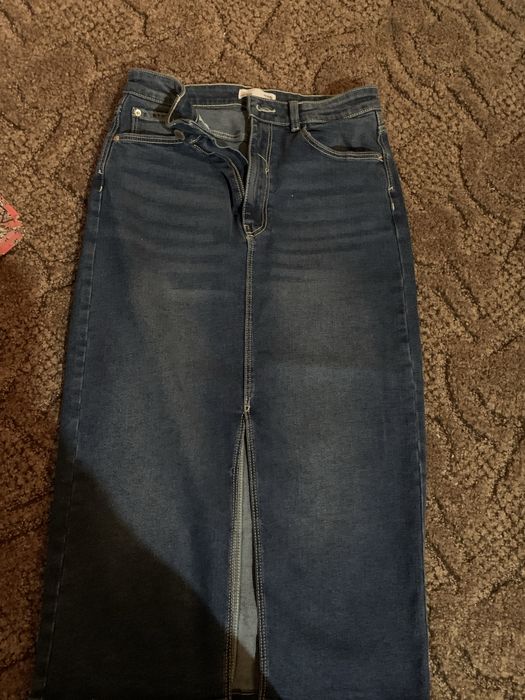 Spodnica jeans rozm.36 mat.rozciag.