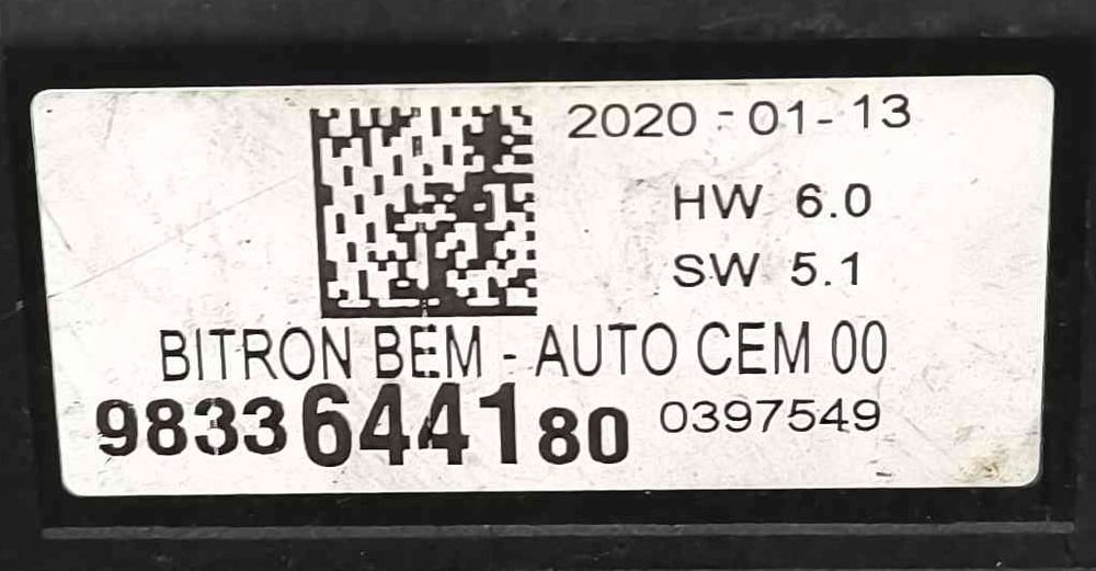 Módulo Eletrónico 9833644180 - PEUGEOT 3008 II SUV