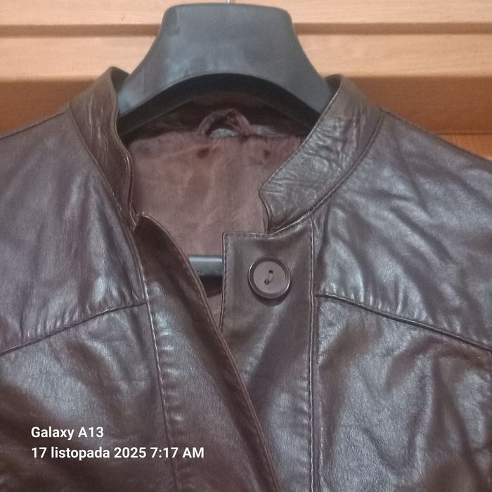 Płaszcz skóra naturalna lekko taliowany