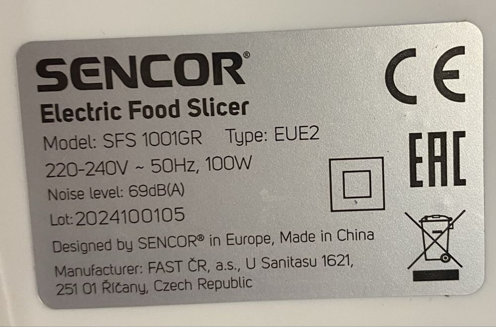 Ломтерізка Sencor SFS 1001GR