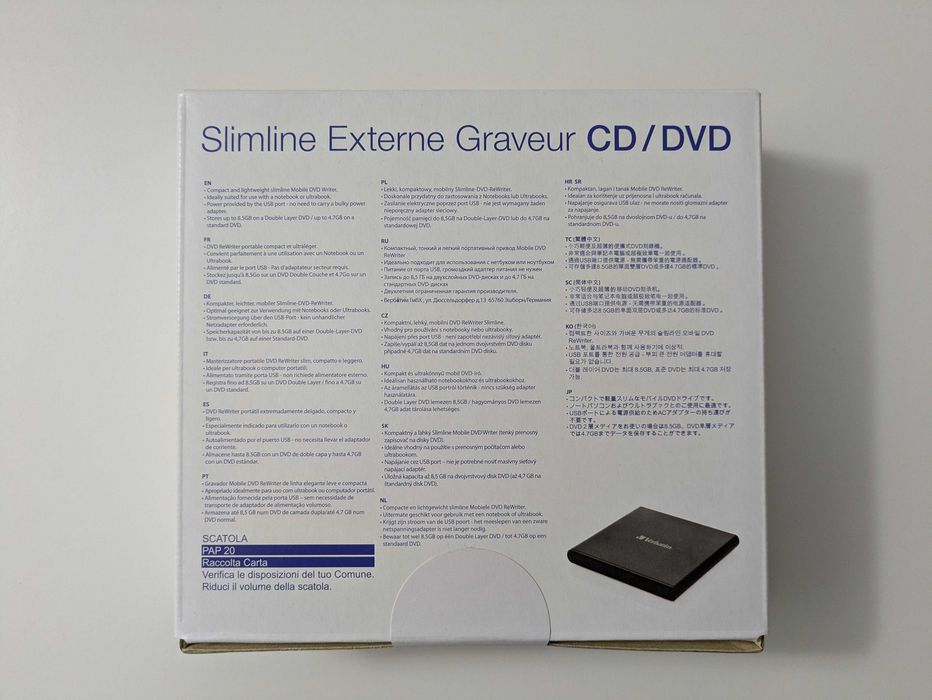 Nagrywarka Zewnętrzna Verbatim DVD CD RW USB Slimline NOWA Gwarancja 2 Lata