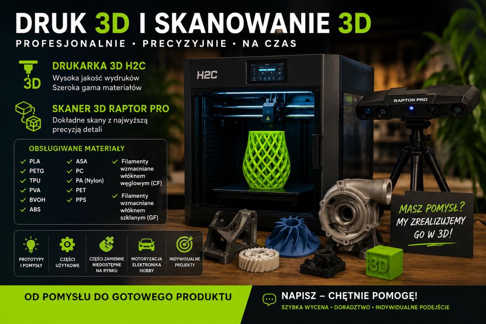 Usługi druku 3D i skanowania 3D – profesjonalna realizacja projektów druk 3d drukowanie 3d