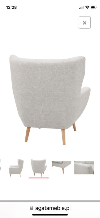 Fotel uszak Agata Meble Moren kremowy boucle