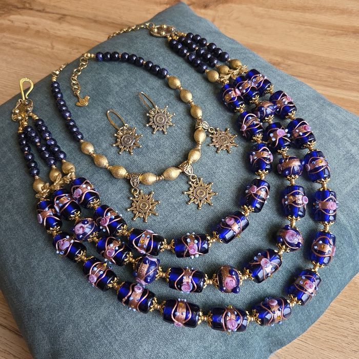 Намисто “Різдвяна ніч”, коралі, прикраса, латунь, ручна робота