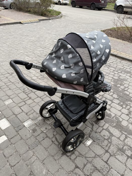 Дитяча коляска junama diamond 2 в 1 Сіра Люлька + Прогулка