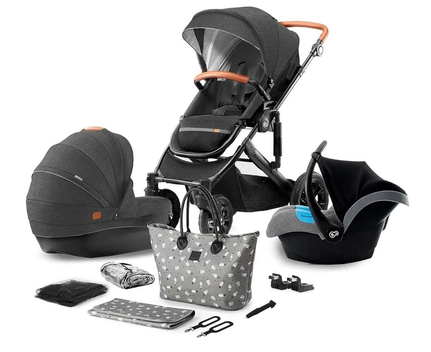 Kinderkraft Carrinho bebé 3 em 1 PRIME cinza/preto. Muito bom estado!