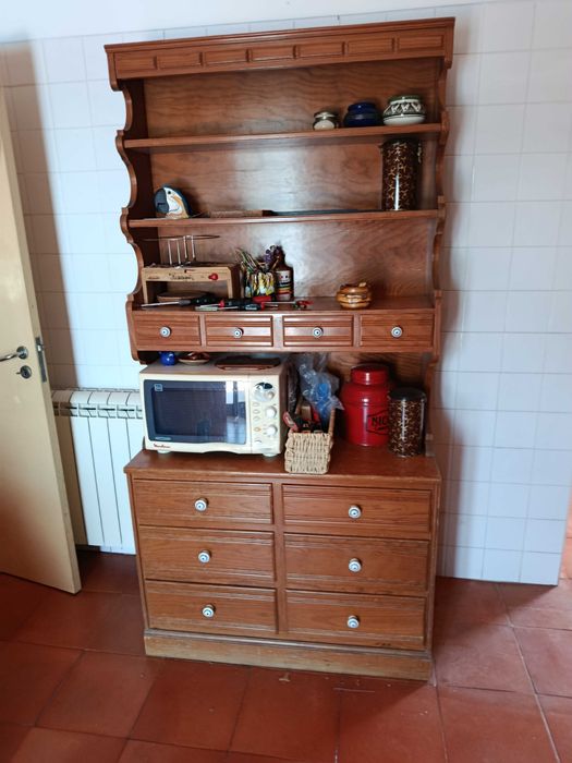Movel estante rustico com gavetas em madeira para cozinha sala ou outro