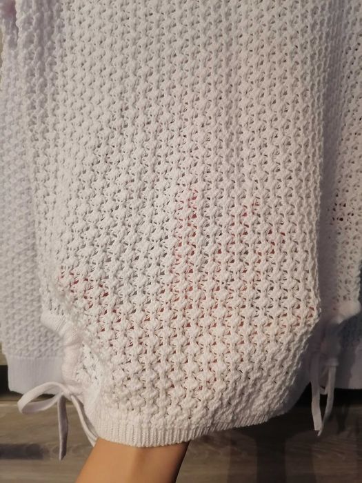 Nowy ażurowy sweterek biały szydelkowy 32 34 36
