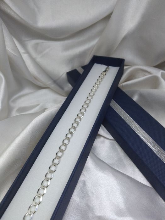 Srebrna bransoletka Pancerka, próba 925, długość 22 cm
