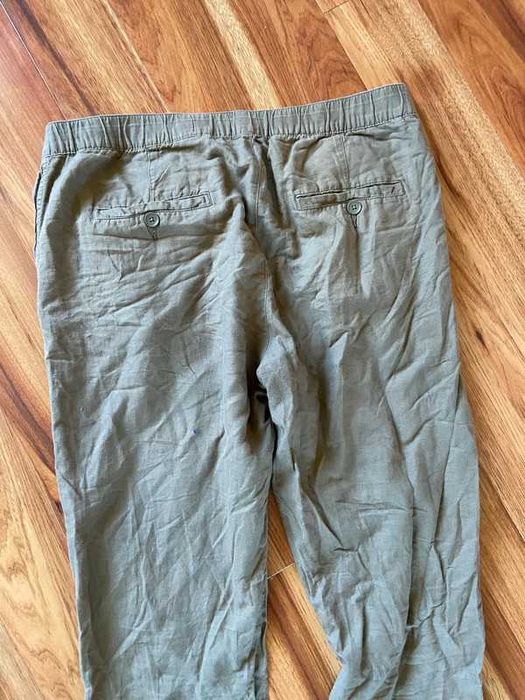 H&m proste spodnie khaki len xl 42 44 organic +size
