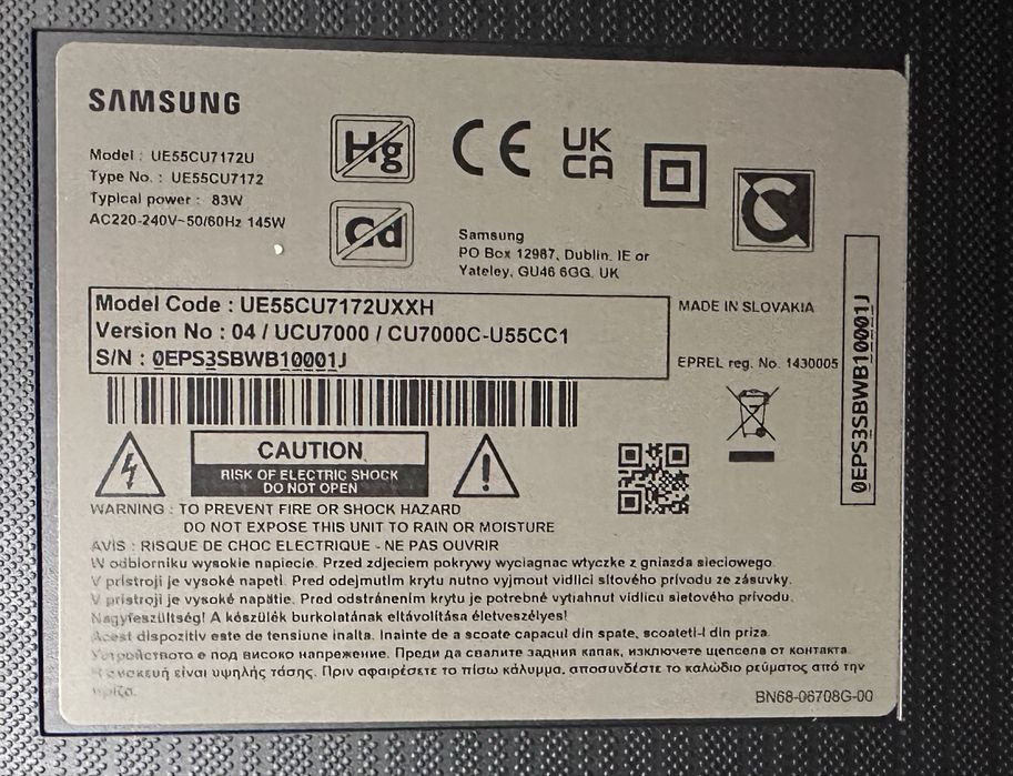 Телевізор Samsung UE55CU7172U 55 розбита матриця