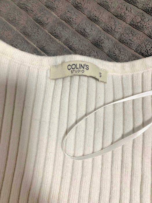 Белая кофта топ в рубчик Colins