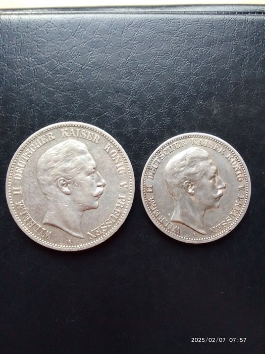 5 та 3 марок, срібло.