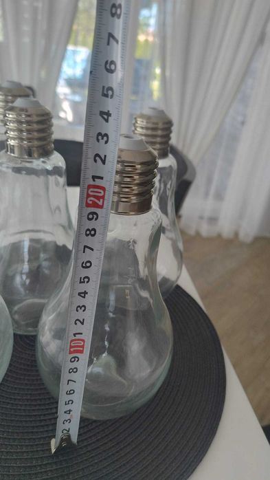 Komplet szklanek/ żarówek do lemoniady z miejscem na słomkę. 6 szt.