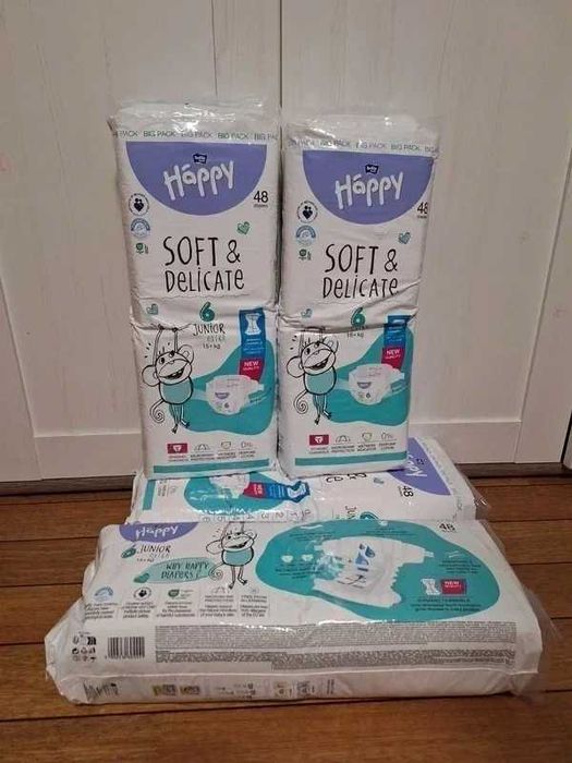 Pieluszki Bella baby happy Soft & Delicate rozmiar 6 (15+kg) 48szt x 4
