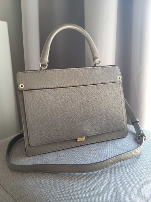 Сумка Furla оригінал. Шкіра, дуже добрий стан, сірий колір