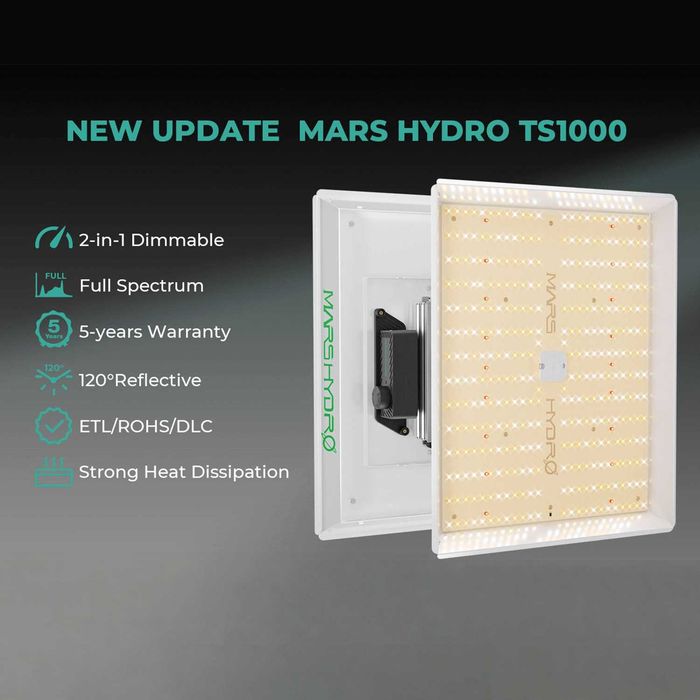 Фітолампа Mars Hydro TS1000 150W модель 2026 для гроубокса 80×80